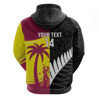 New Zealand and West Indies Cricket Custom Hoodie Black Cap Windies Together - Wonder Print Shop