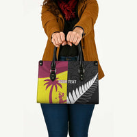 New Zealand and West Indies Cricket Custom Leather Bag Black Cap Windies Together - Wonder Print Shop