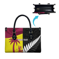 New Zealand and West Indies Cricket Custom Leather Bag Black Cap Windies Together - Wonder Print Shop