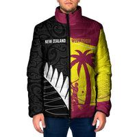 New Zealand and West Indies Cricket Custom Padded Jacket Black Cap Windies Together - Wonder Print Shop