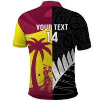 New Zealand and West Indies Cricket Custom Polo Shirt Black Cap Windies Together - Wonder Print Shop