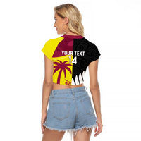 New Zealand and West Indies Cricket Custom Raglan Cropped T Shirt Black Cap Windies Together - Wonder Print Shop