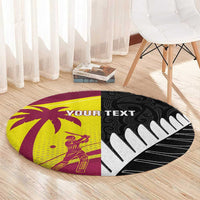 New Zealand and West Indies Cricket Custom Round Carpet Black Cap Windies Together - Wonder Print Shop