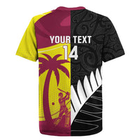 New Zealand and West Indies Cricket Custom Rugby Jersey Black Cap Windies Together - Wonder Print Shop
