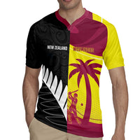 New Zealand and West Indies Cricket Custom Rugby Jersey Black Cap Windies Together - Wonder Print Shop