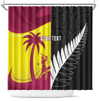 New Zealand and West Indies Cricket Custom Shower Curtain Black Cap Windies Together - Wonder Print Shop