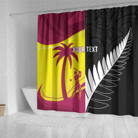 New Zealand and West Indies Cricket Custom Shower Curtain Black Cap Windies Together - Wonder Print Shop