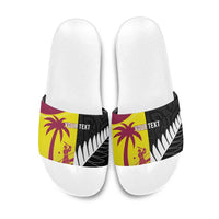 New Zealand and West Indies Cricket Custom Slide Sandals Black Cap Windies Together - Wonder Print Shop