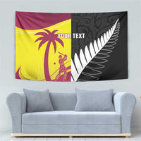 New Zealand and West Indies Cricket Custom Tapestry Black Cap Windies Together - Wonder Print Shop