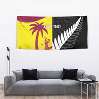 New Zealand and West Indies Cricket Custom Tapestry Black Cap Windies Together - Wonder Print Shop