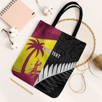 New Zealand and West Indies Cricket Custom Tote Bag Black Cap Windies Together - Wonder Print Shop