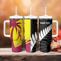 New Zealand and West Indies Cricket Custom Tumbler With Handle Black Cap Windies Together - Wonder Print Shop