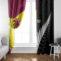 New Zealand and West Indies Cricket Custom Window Curtain Black Cap Windies Together - Wonder Print Shop