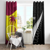 New Zealand and West Indies Cricket Custom Window Curtain Black Cap Windies Together - Wonder Print Shop