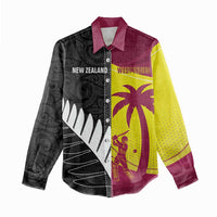 New Zealand and West Indies Cricket Custom Women Casual Shirt Black Cap Windies Together - Wonder Print Shop