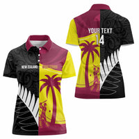 New Zealand and West Indies Cricket Custom Women Polo Shirt Black Cap Windies Together - Wonder Print Shop