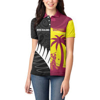 New Zealand and West Indies Cricket Custom Women Polo Shirt Black Cap Windies Together - Wonder Print Shop