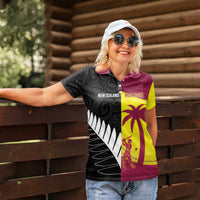 New Zealand and West Indies Cricket Custom Women Polo Shirt Black Cap Windies Together - Wonder Print Shop