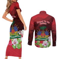 Ayiti-Cheri Independence Day Couples Matching Short Sleeve Bodycon Dress and Long Sleeve Button Shirt Land of High Mountains - Wonder Print Shop