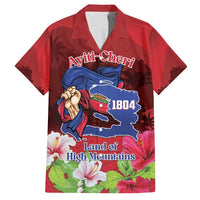 Ayiti-Cheri Independence Day Family Matching Off Shoulder Short Dress and Hawaiian Shirt Land of High Mountains - Wonder Print Shop