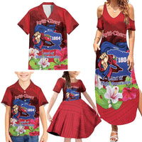 Ayiti-Cheri Independence Day Family Matching Summer Maxi Dress and Hawaiian Shirt Land of High Mountains - Wonder Print Shop