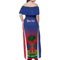 Personalized Haiti 1804 Family Matching Off Shoulder Maxi Dress and Hawaiian Shirt Happy Ayiti Independence Day LT14