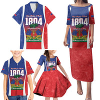 Personalized Haiti 1804 Family Matching Puletasi and Hawaiian Shirt Happy Ayiti Independence Day LT14