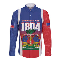 Personalized Haiti 1804 Long Sleeve Button Shirt Happy Ayiti Independence Day LT14
