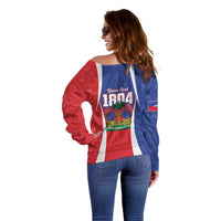 Personalized Haiti 1804 Off Shoulder Sweater Happy Ayiti Independence Day LT14