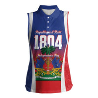 Personalized Haiti 1804 Women Sleeveless Polo Shirt Happy Ayiti Independence Day LT14