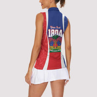 Personalized Haiti 1804 Women Sleeveless Polo Shirt Happy Ayiti Independence Day LT14