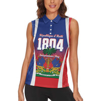 Personalized Haiti 1804 Women Sleeveless Polo Shirt Happy Ayiti Independence Day LT14