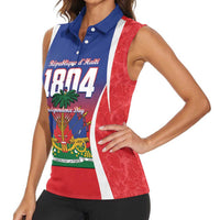 Personalized Haiti 1804 Women Sleeveless Polo Shirt Happy Ayiti Independence Day LT14