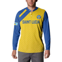 Custom Saint Lucia Football Button Sweatshirt 2025 Go Champions - Yellow Version