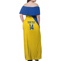 Custom Saint Lucia Football Family Matching Off Shoulder Maxi Dress and Hawaiian Shirt 2025 Go Champions - Yellow Version