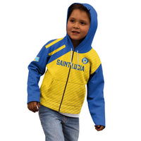 Custom Saint Lucia Football Kid Hoodie 2025 Go Champions - Yellow Version