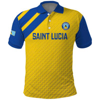 Custom Saint Lucia Football Polo Shirt 2025 Go Champions - Yellow Version