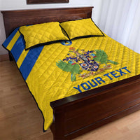 Custom Saint Lucia Football Quilt Bed Set 2025 Go Champions - Yellow Version