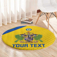 Custom Saint Lucia Football Round Carpet 2025 Go Champions - Yellow Version