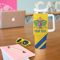 Custom Saint Lucia Football Tumbler With Handle 2025 Go Champions - Yellow Version