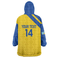 Custom Saint Lucia Football Wearable Blanket Hoodie 2025 Go Champions - Yellow Version