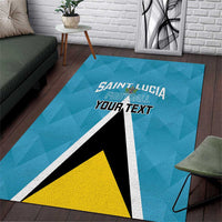 Custom Saint Lucia Football Area Rug Flag Style