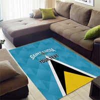 Custom Saint Lucia Football Area Rug Flag Style