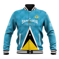 Custom Saint Lucia Football Baseball Jacket Flag Style