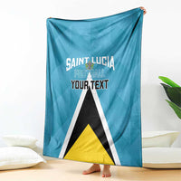 Custom Saint Lucia Football Blanket Flag Style