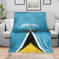 Custom Saint Lucia Football Blanket Flag Style