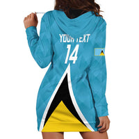 Custom Saint Lucia Football Hoodie Dress Flag Style