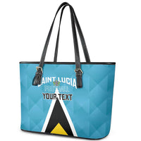 Custom Saint Lucia Football Leather Tote Bag Flag Style