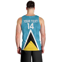 Custom Saint Lucia Football Men Tank Top Flag Style