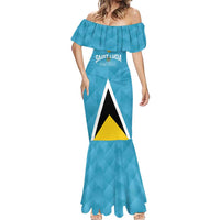 Custom Saint Lucia Football Mermaid Dress Flag Style